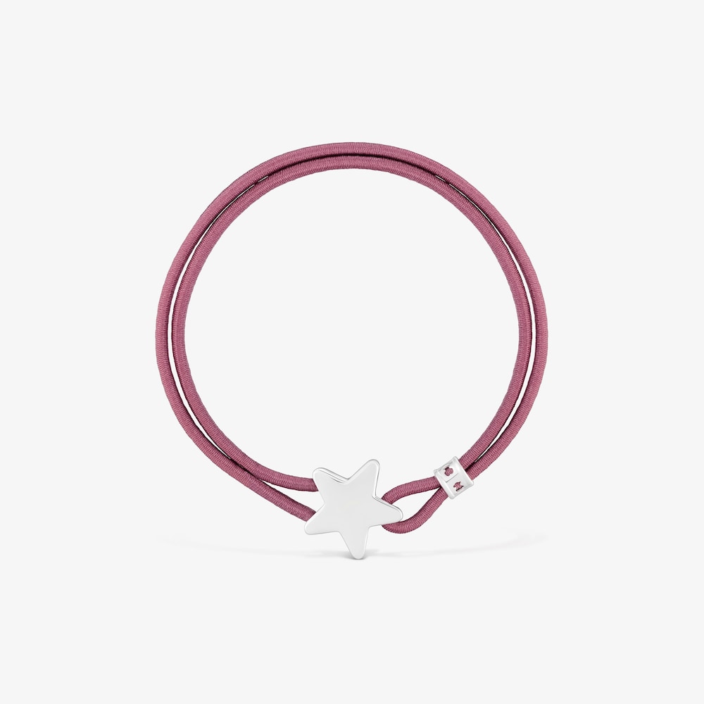 Pulsera el&aacute;stica burdeos con estrella de plata Sweet Dolls