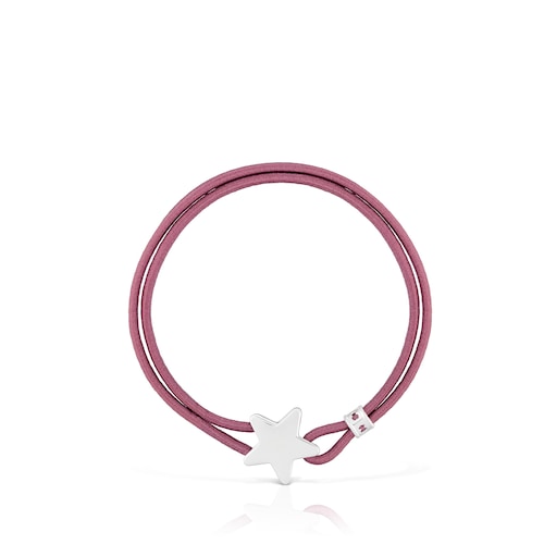 Pulseira el&aacute;stica bordeaux com estrela em prata Sweet Dolls