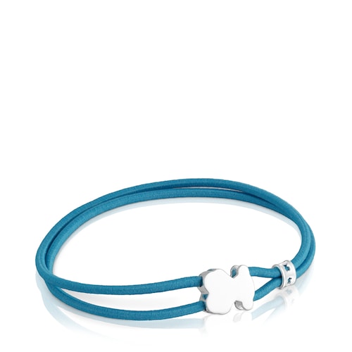 Bracciale elastico turchese con orsetto in argento Sweet Dolls image number 0