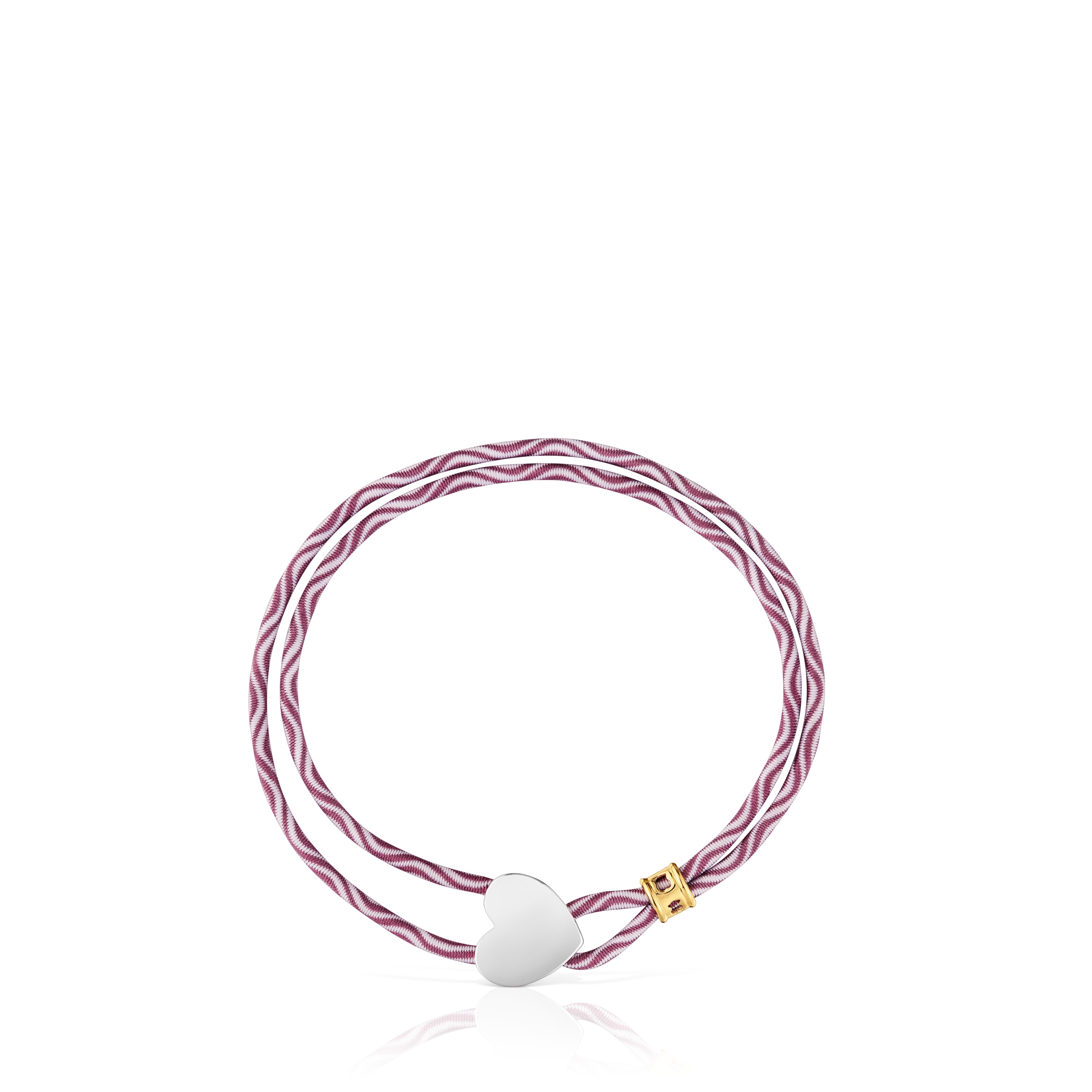 Burgundy elastic Bracelet with silver heart Sweet Dolls