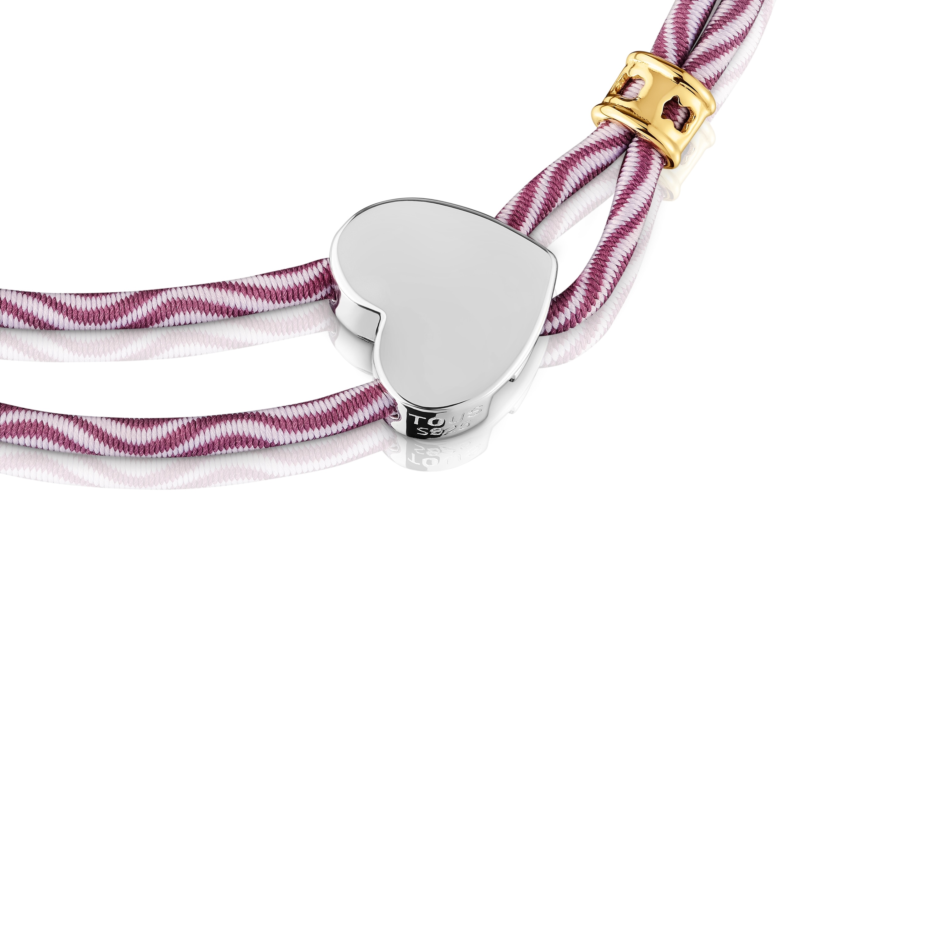 Burgundy elastic Bracelet with silver heart Sweet Dolls