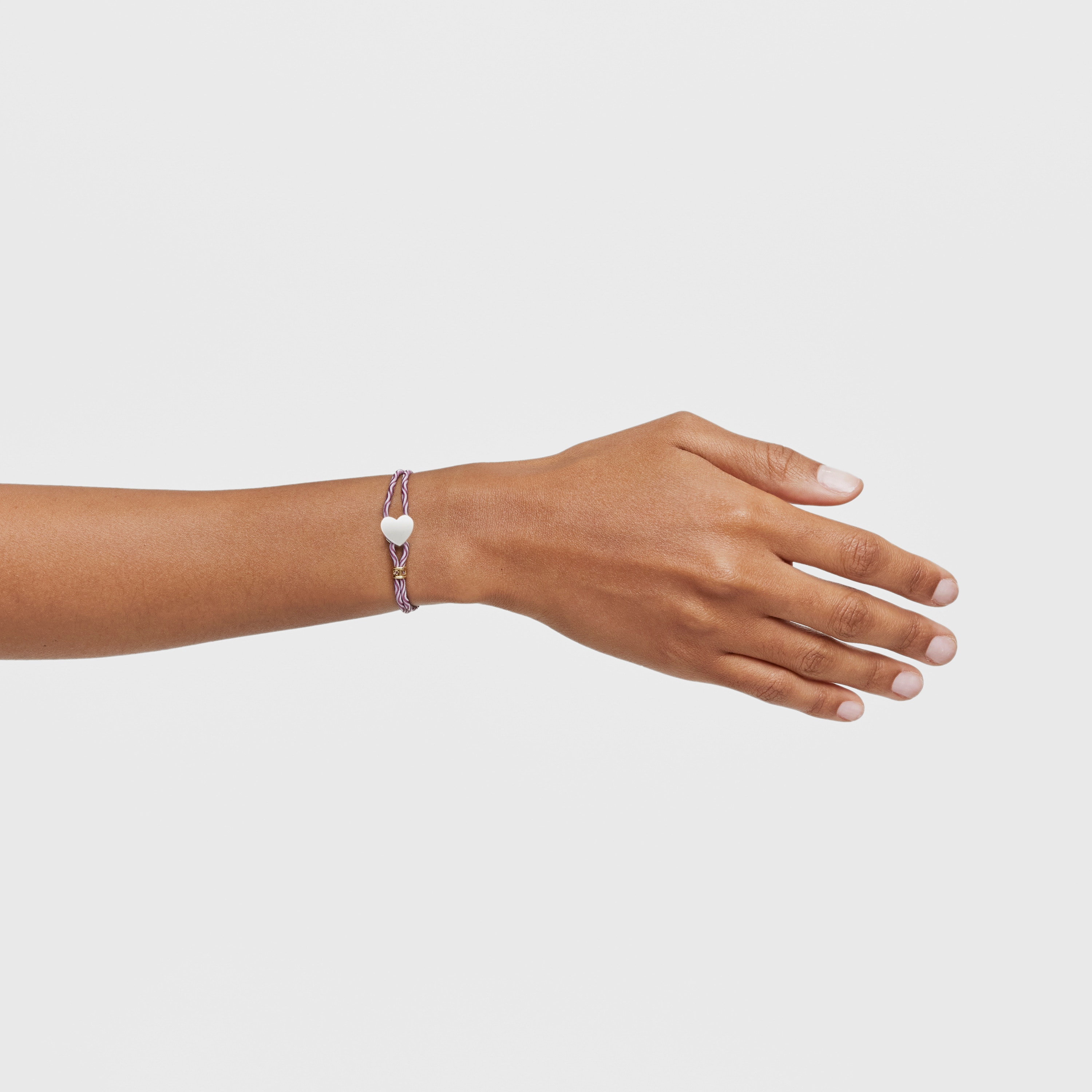 Burgundy elastic Bracelet with silver heart Sweet Dolls