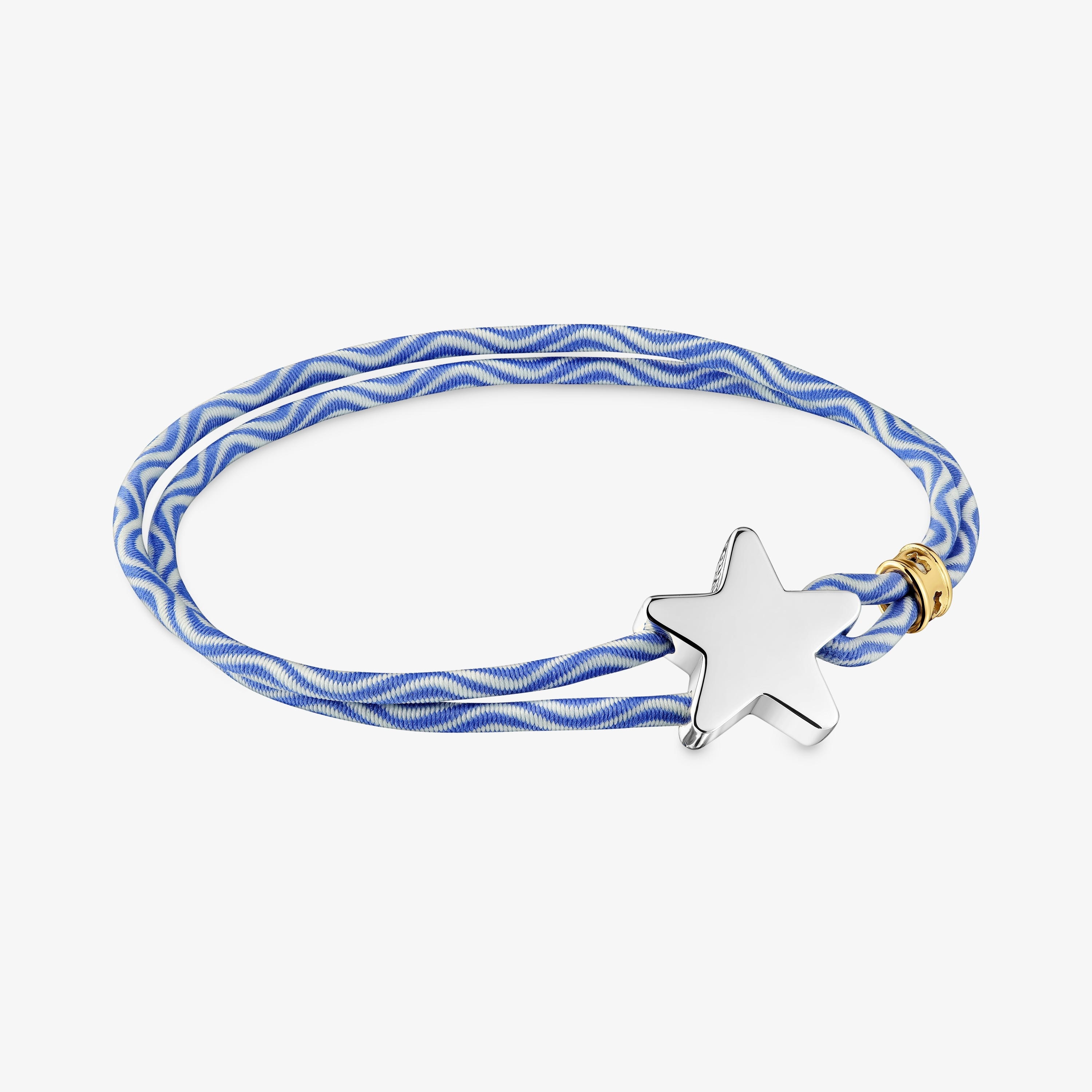 Blue elastic Bracelet with silver star Sweet Dolls