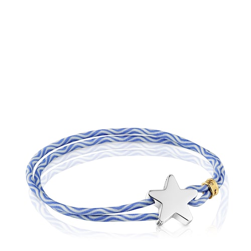 Pulsera elástica azul con estrella de plata Sweet Dolls