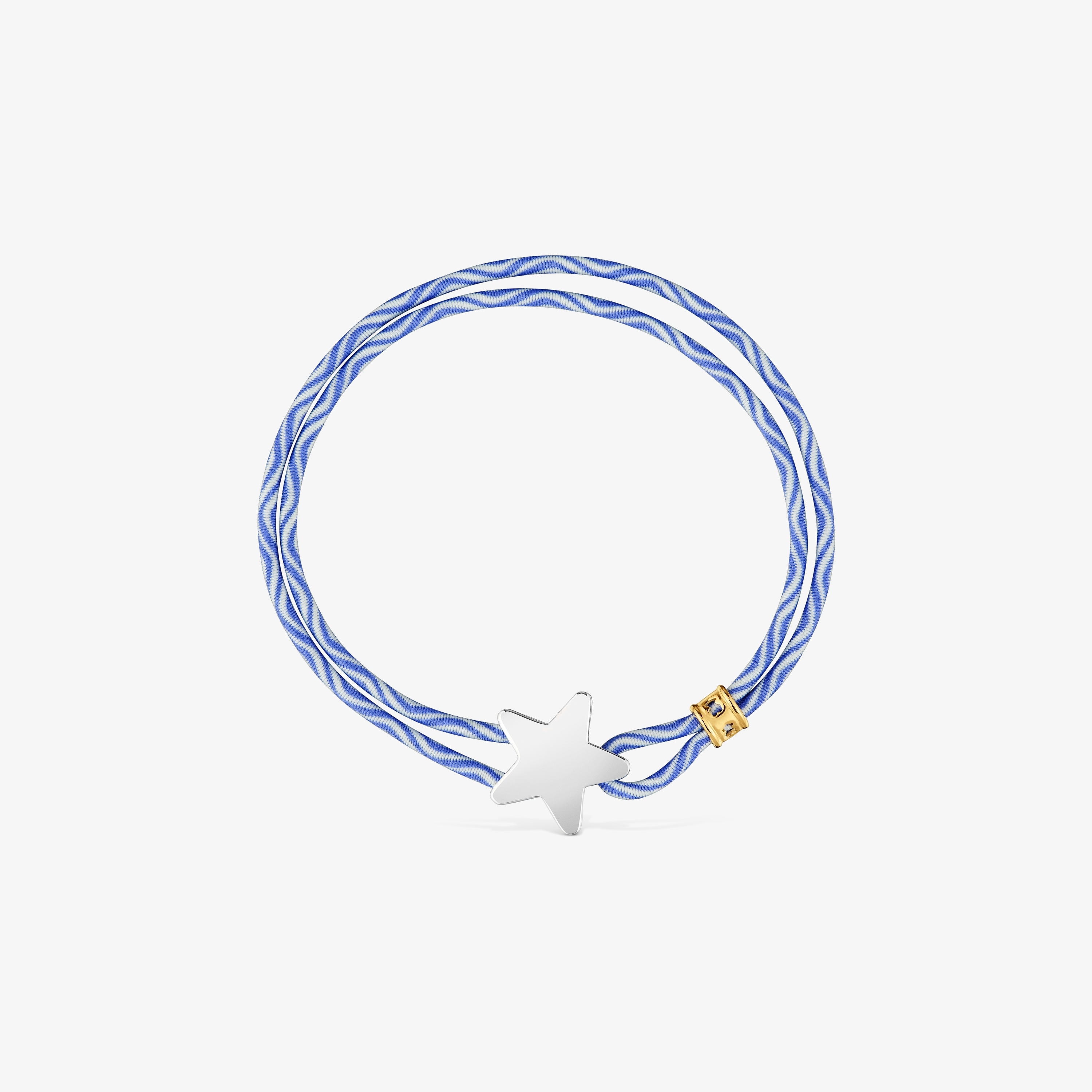 Blue elastic Bracelet with silver star Sweet Dolls
