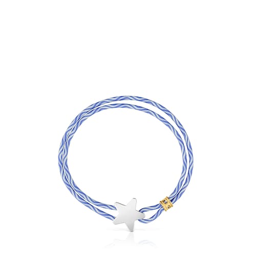 Pulsera elástica azul con estrella de plata Sweet Dolls