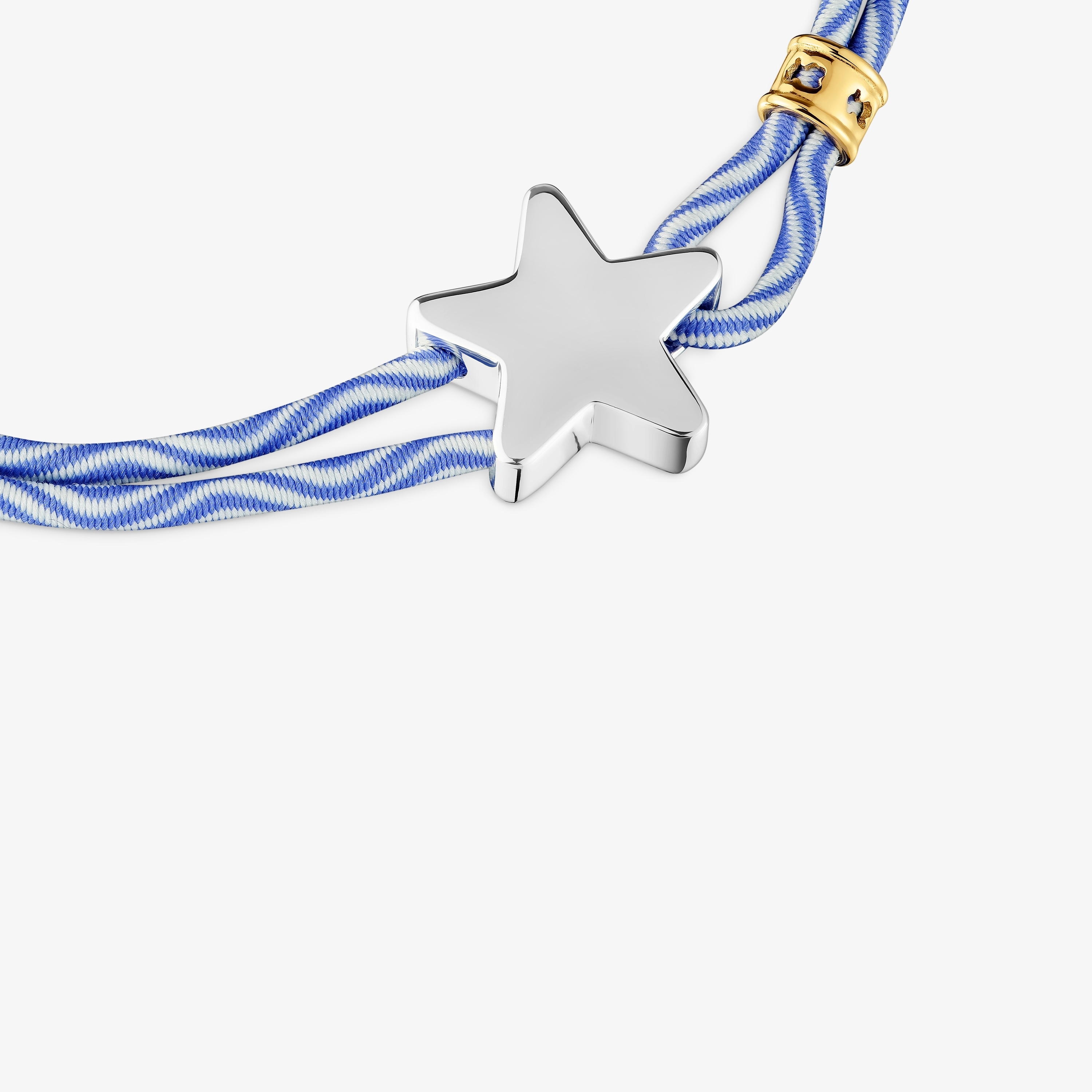 Blue elastic Bracelet with silver star Sweet Dolls