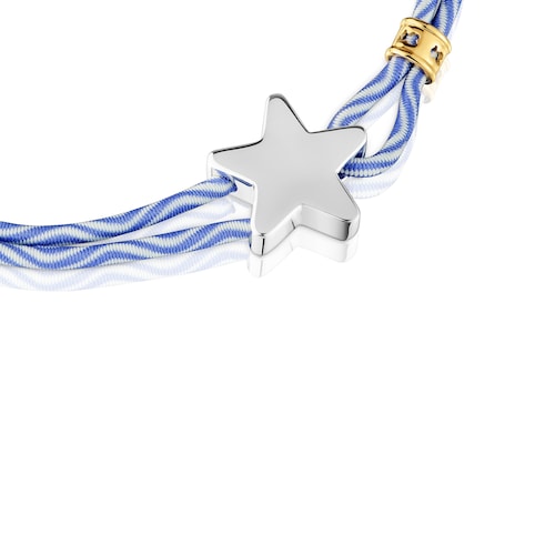 Pulsera elástica azul con estrella de plata Sweet Dolls