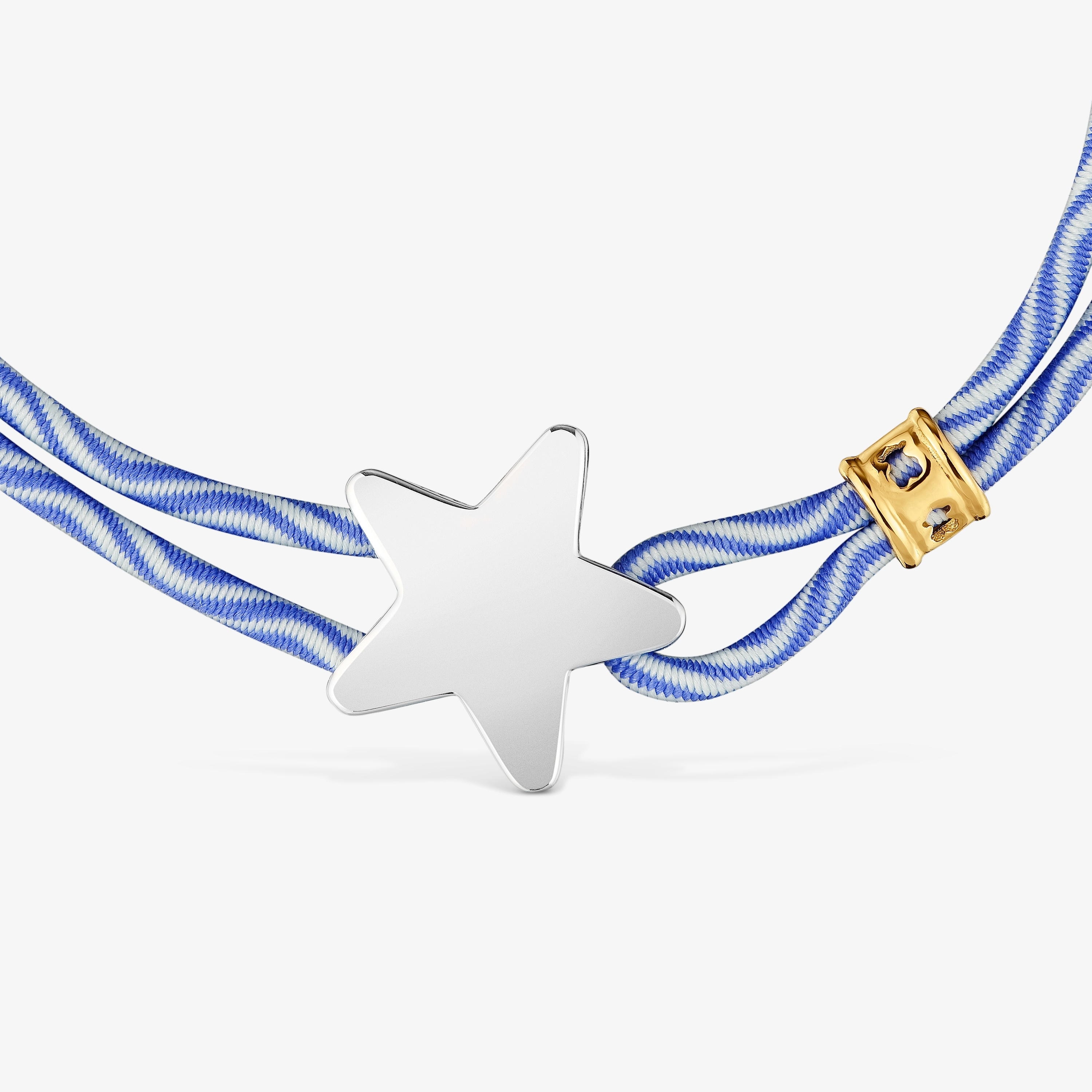 Blue elastic Bracelet with silver star Sweet Dolls