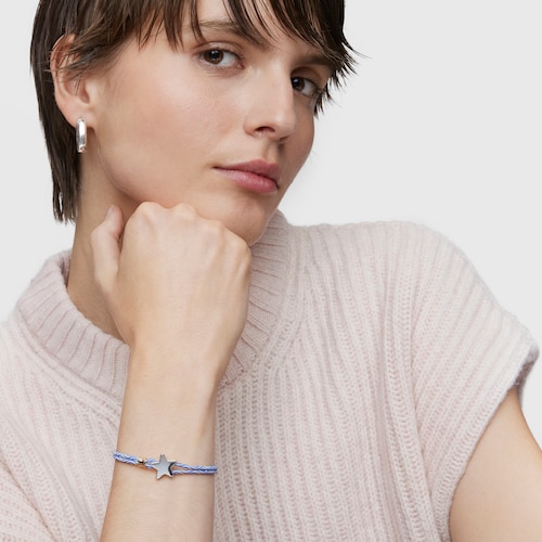 Pulsera elástica azul con estrella de plata Sweet Dolls