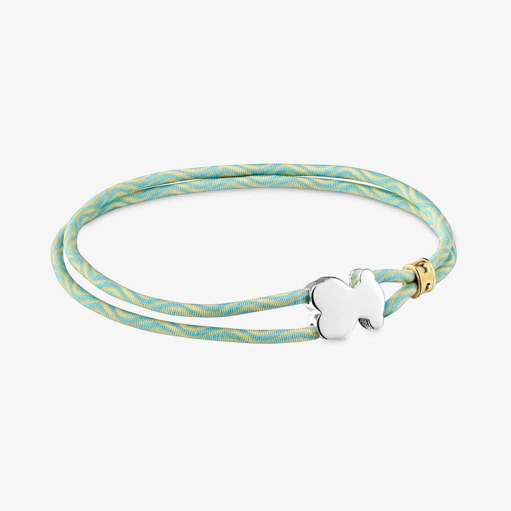 Elastick&yacute; N&aacute;ramok m&auml;tovej farby so&nbsp;strieborn&yacute;m medved&iacute;kom Sweet Dolls