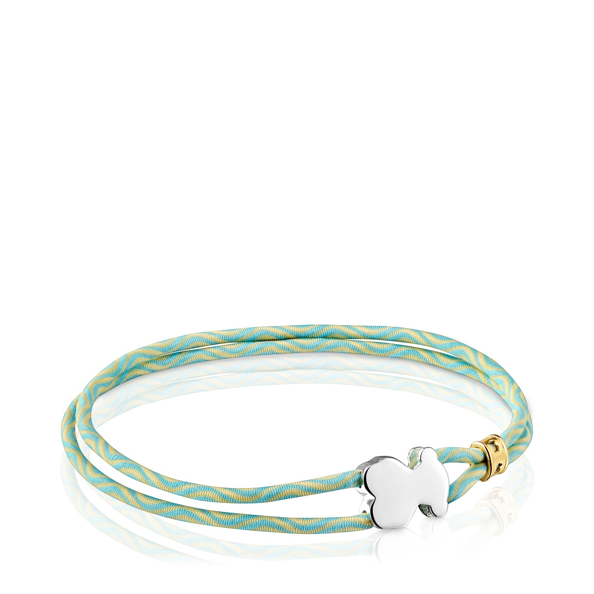 Mint-colored elastic Bracelet with silver bear Sweet Dolls