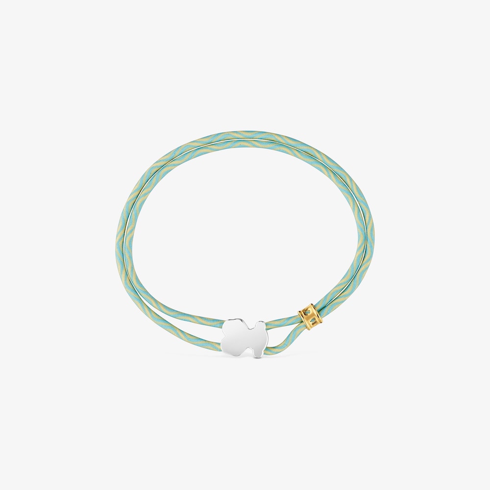 Elastick&yacute; N&aacute;ramok m&auml;tovej farby so&nbsp;strieborn&yacute;m medved&iacute;kom Sweet Dolls