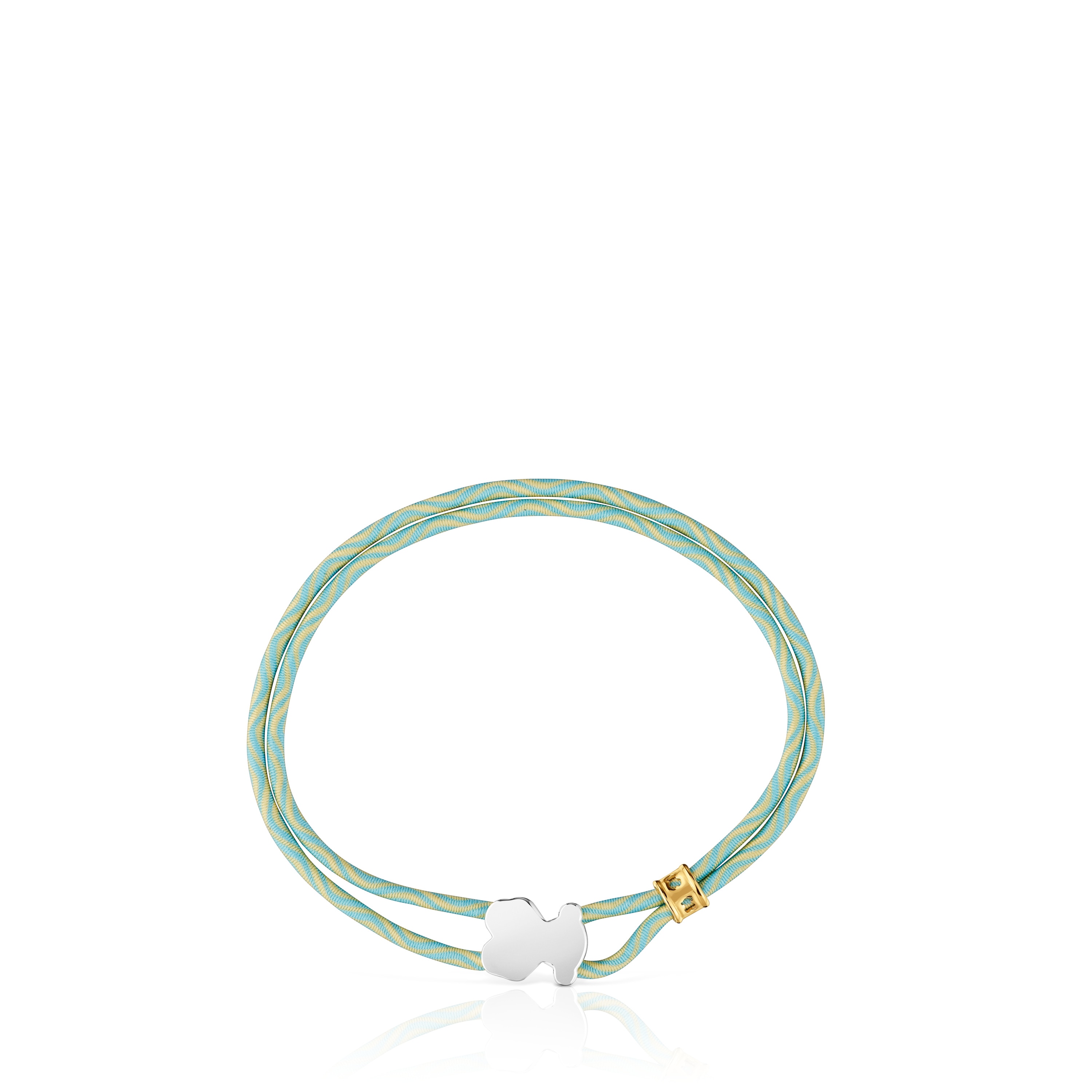 Mint-colored elastic Bracelet with silver bear Sweet Dolls