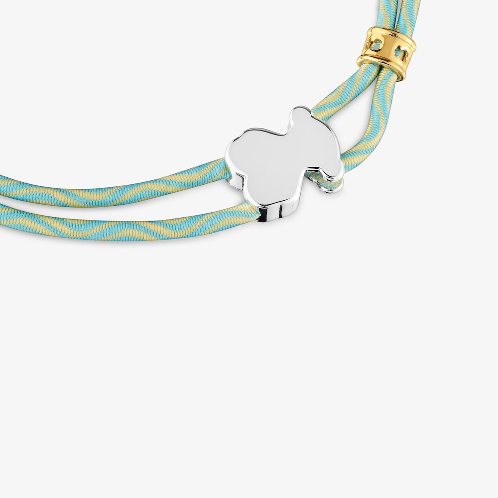 Elastick&yacute; N&aacute;ramok m&auml;tovej farby so&nbsp;strieborn&yacute;m medved&iacute;kom Sweet Dolls