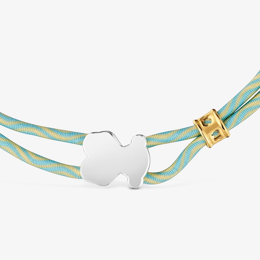 Elastick&yacute; N&aacute;ramok m&auml;tovej farby so&nbsp;strieborn&yacute;m medved&iacute;kom Sweet Dolls