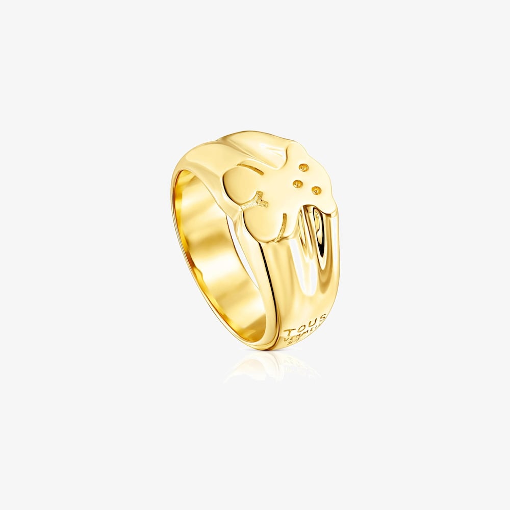 TOUS SWEET DOLLS - PIERŚCIONEK Z Ż&Oacute;ŁTEGO SREBRA VERMEIL Z MOTYWEM MISIA