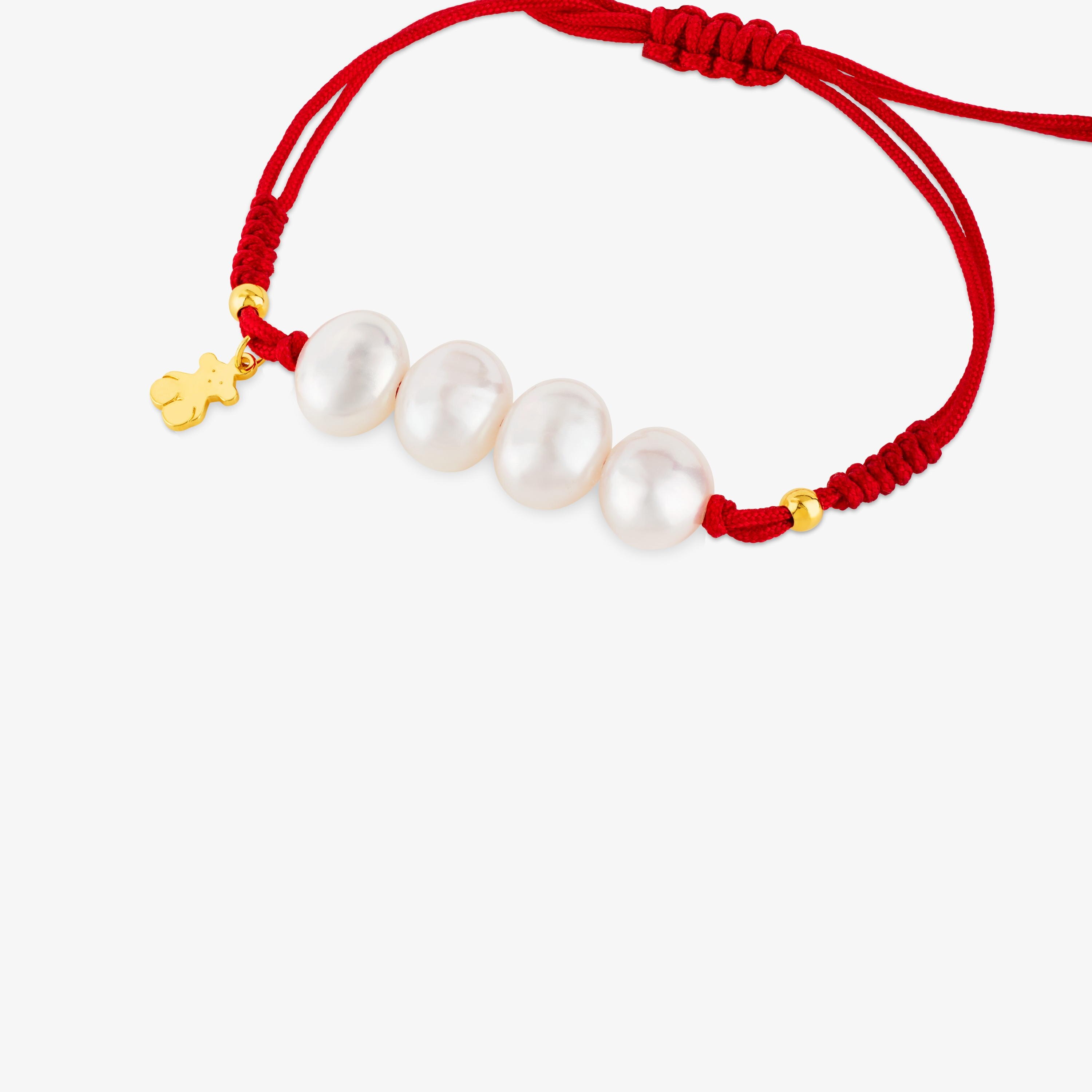 18K gold vermeil TOUS Nudos Bracelet with pearls