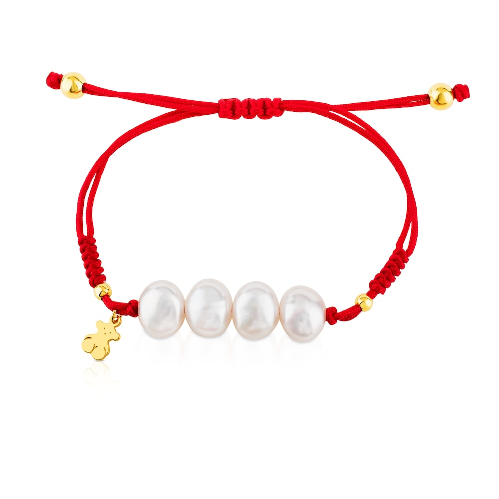 Pulsera con baño de oro 18 kt sobre plata y perlas cultivadas TOUS Nudos image number 2