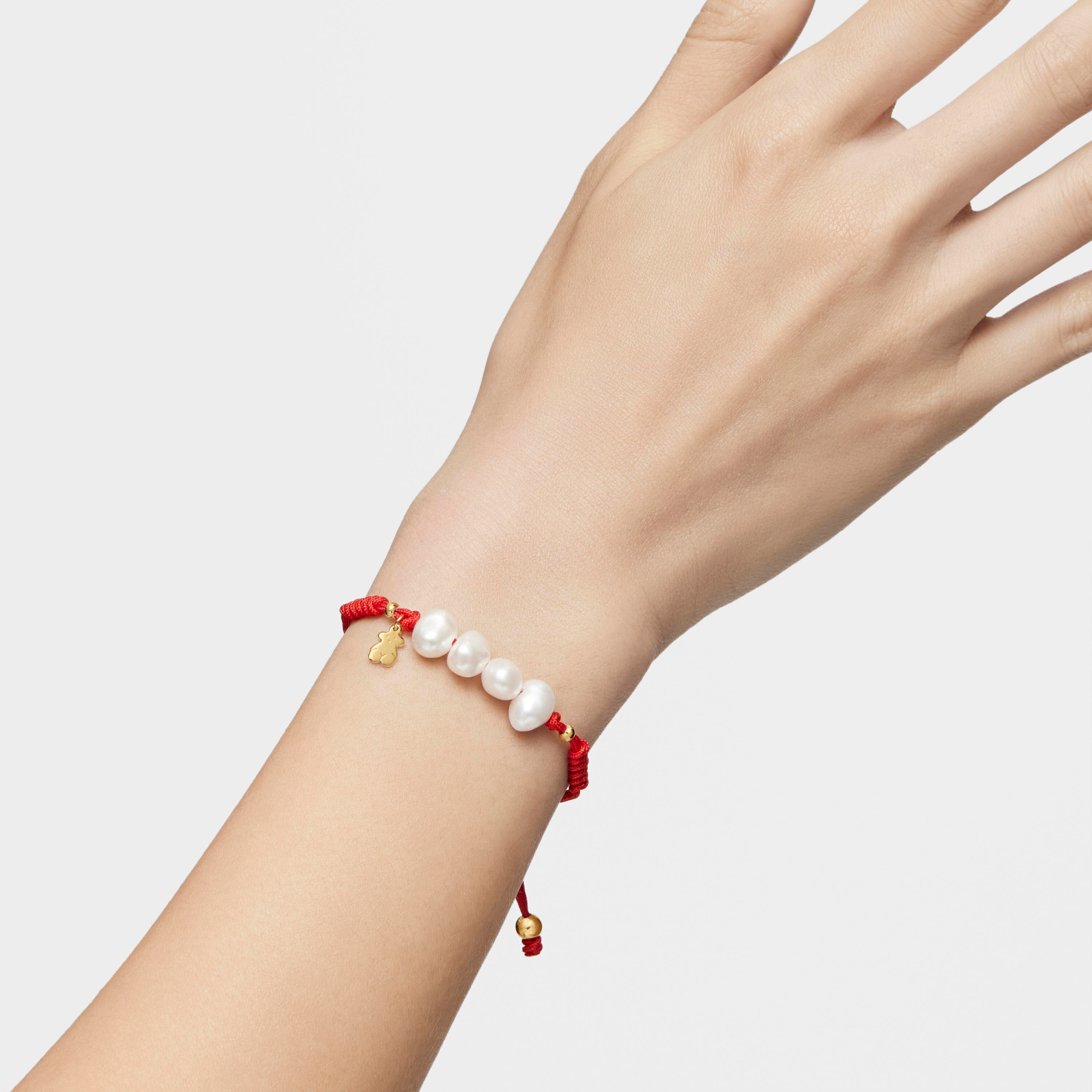 18K gold vermeil TOUS Nudos Bracelet with pearls