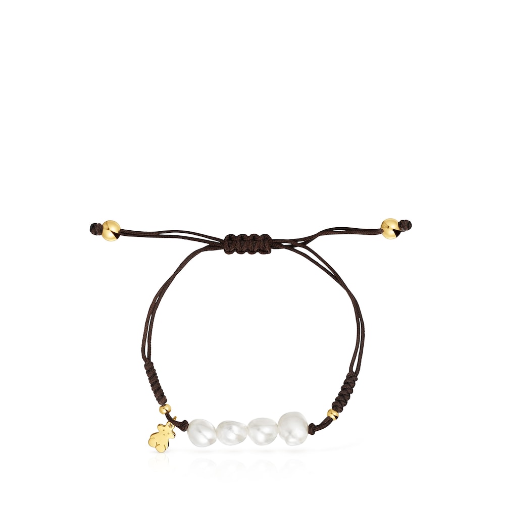 Pulsera con baño de oro 18 kt sobre plata y perlas cultivadas TOUS Nudos image number 1