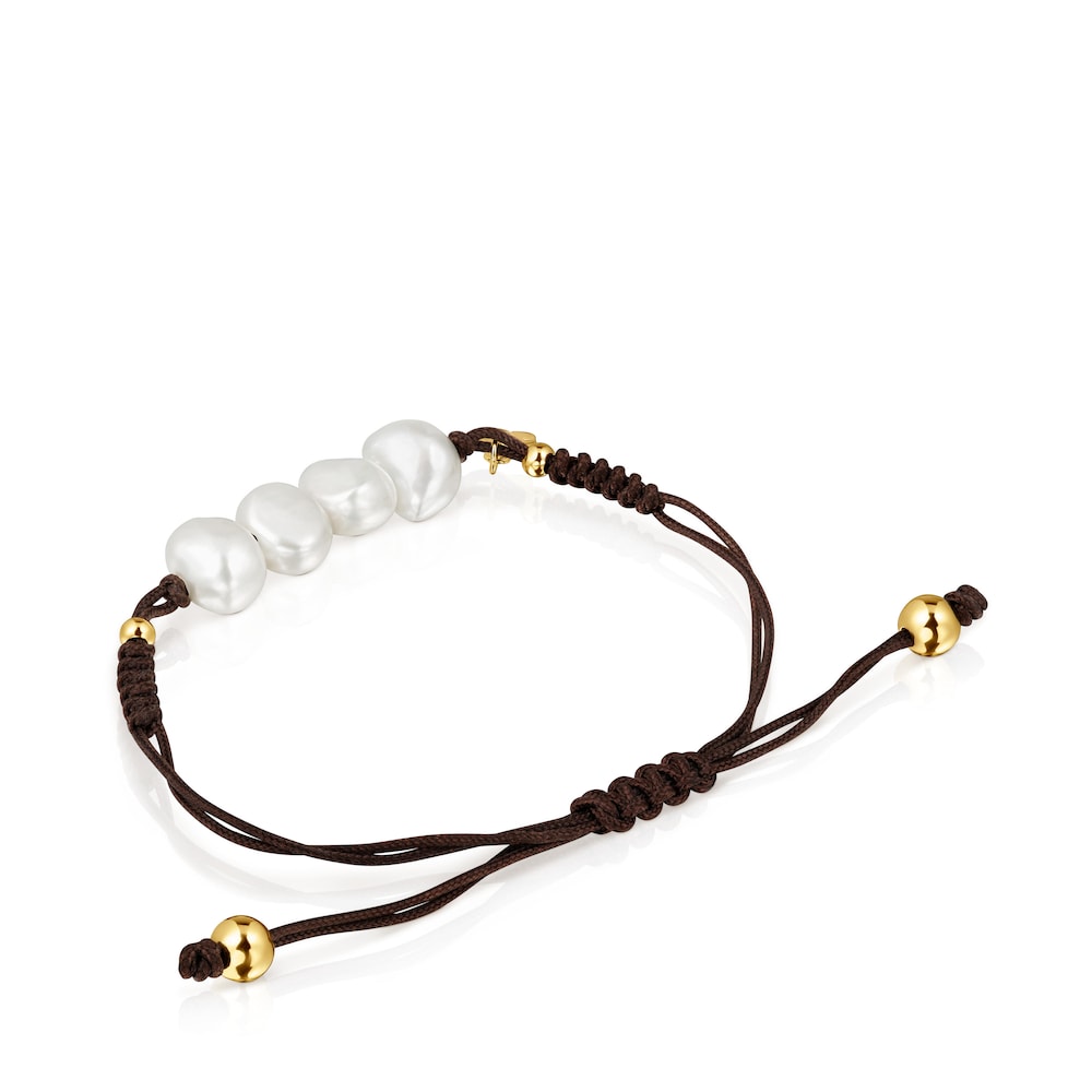 Pulsera con baño de oro 18 kt sobre plata y perlas cultivadas TOUS Nudos image number 2