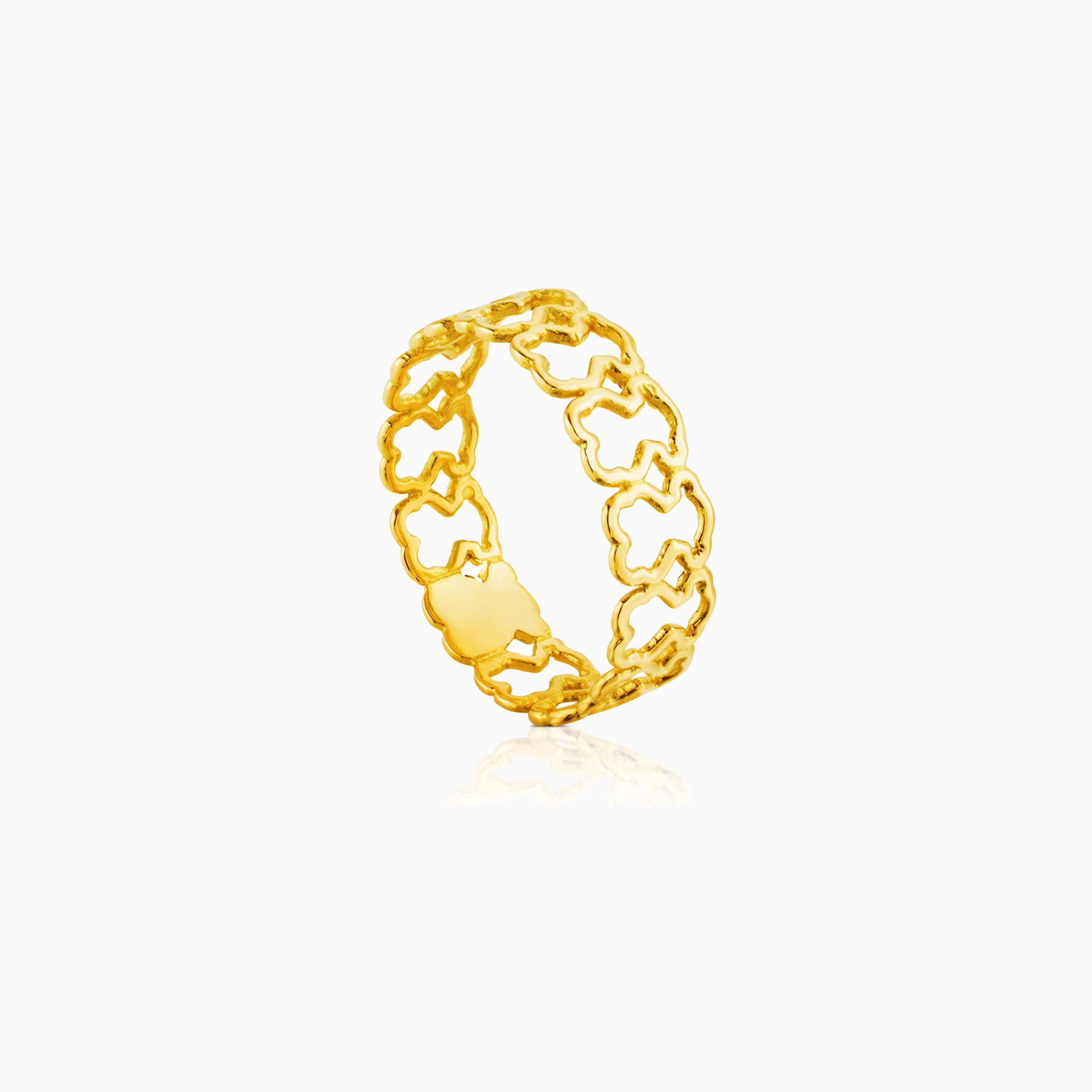 18K solid gold Silueta Ring Bear motifs