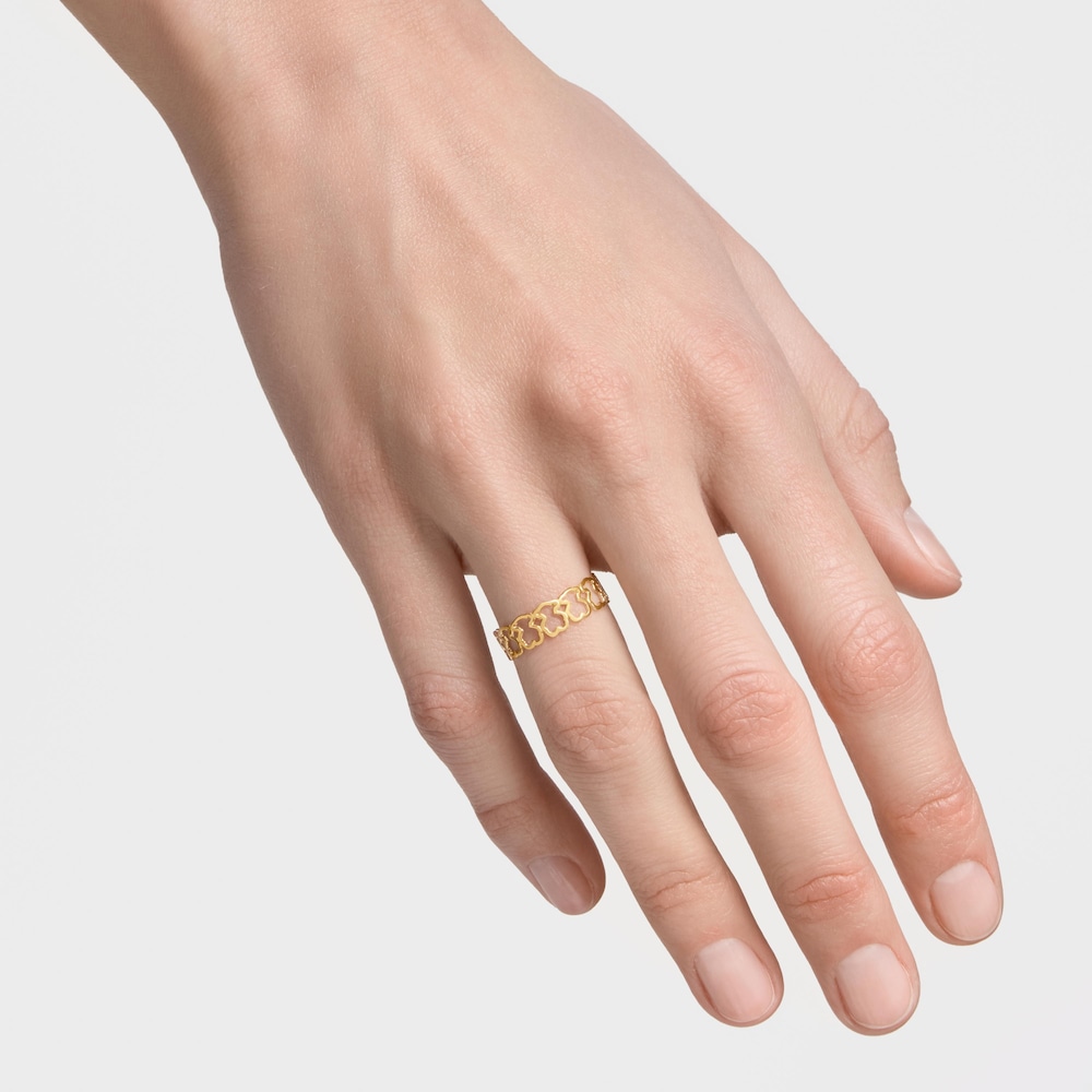 Anillo de oro motivos oso Silueta