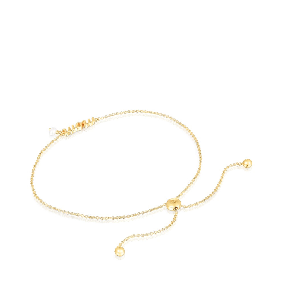 Gold TOUS Mama Mom Bracelet with cultured pearl image number 2