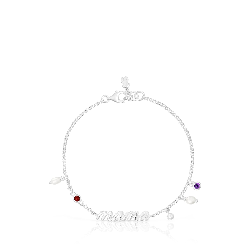 Pulsera Mama de plata, perlas cultivadas y gemas TOUS Mama image number 1