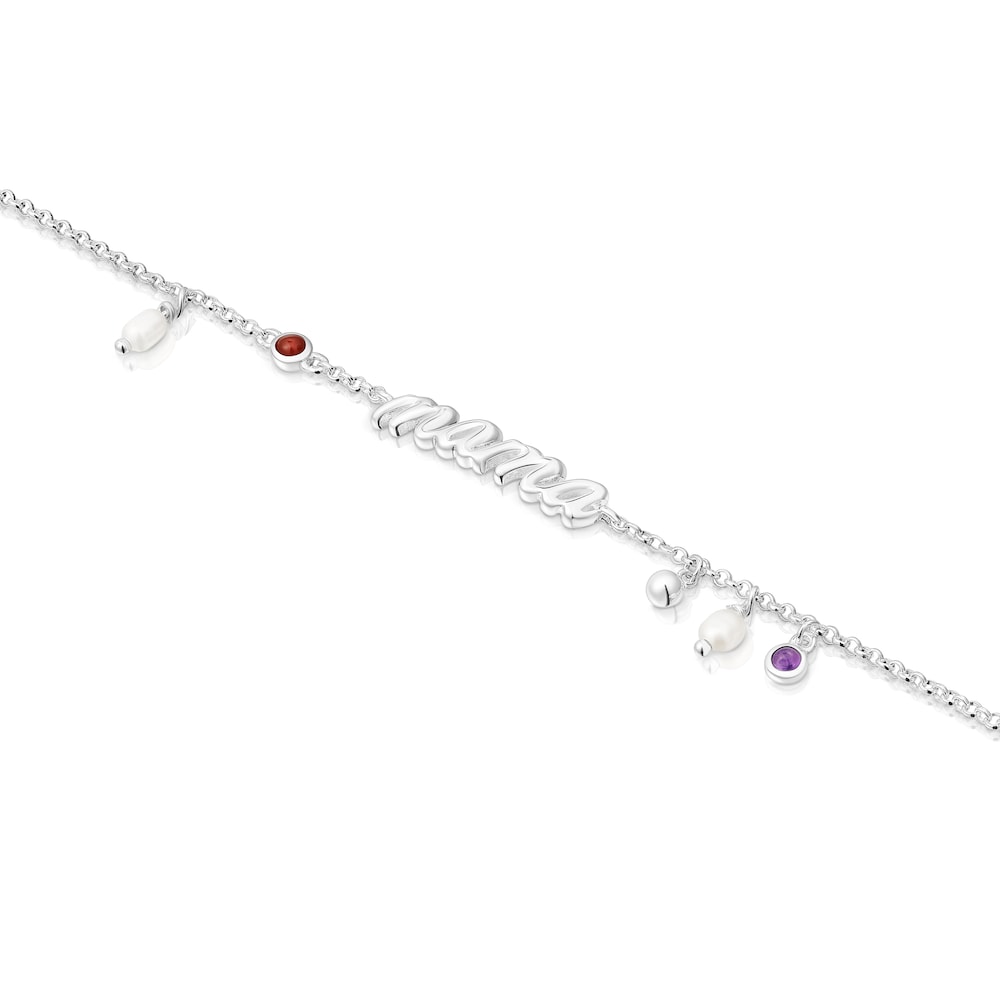 Pulsera Mama de plata, perlas cultivadas y gemas TOUS Mama image number 2