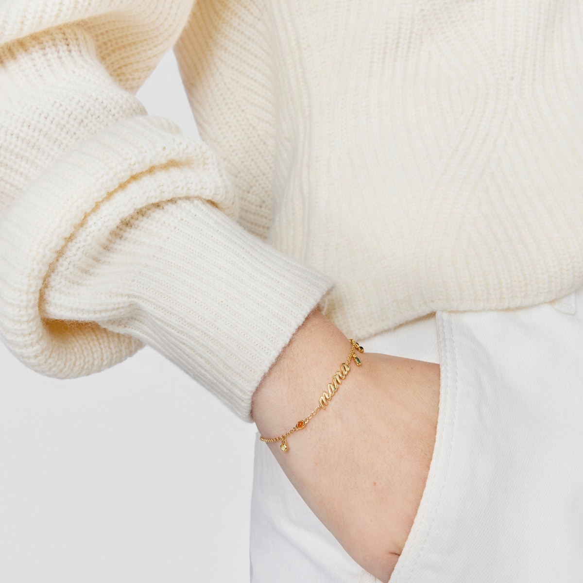 Pulsera Mama con baño de oro 18 kt sobre plata y gemas TOUS Mama