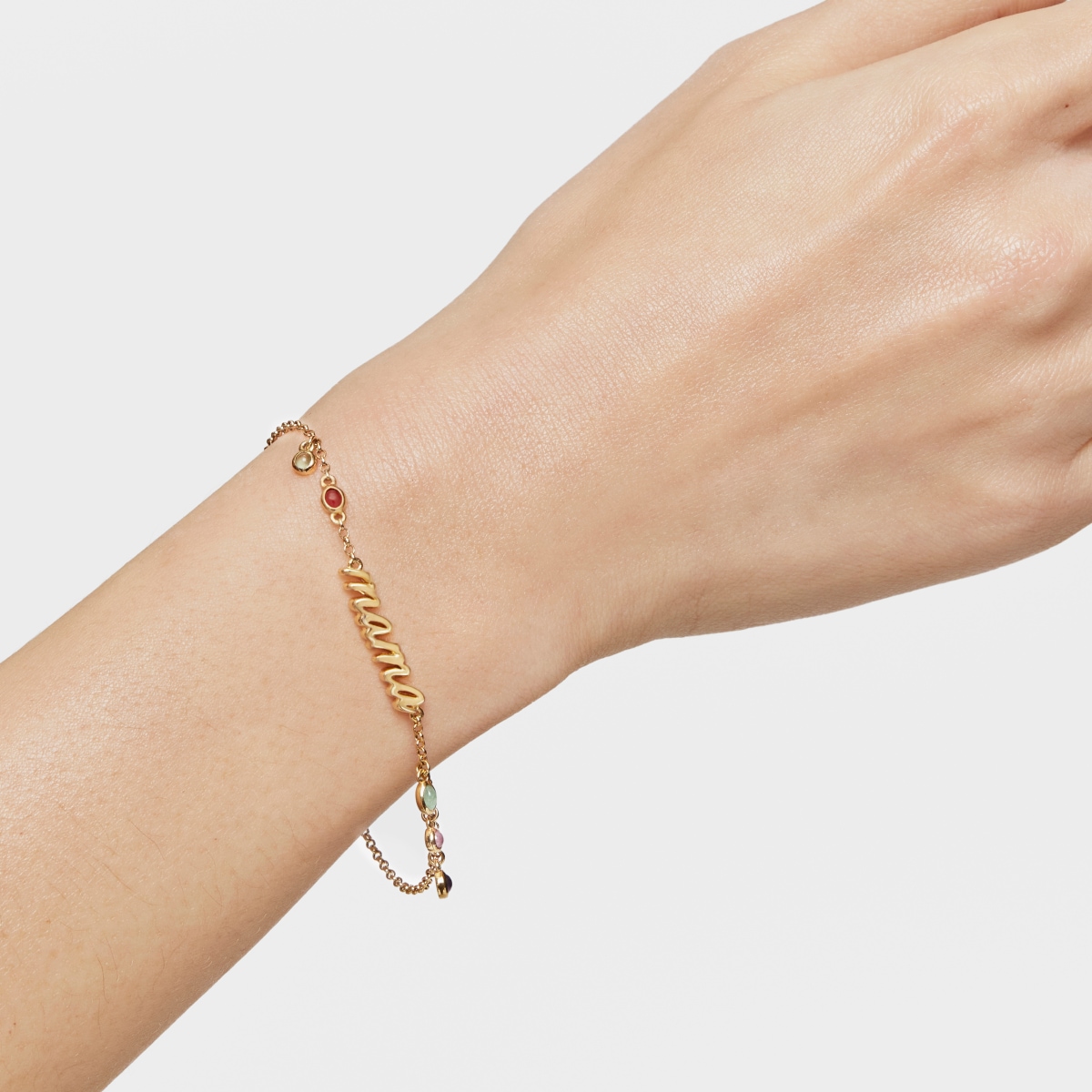Pulsera Mama con baño de oro 18 kt sobre plata y gemas TOUS Mama