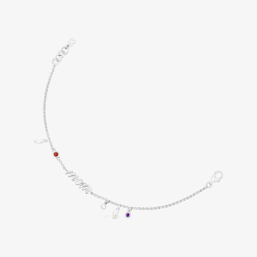 Pulsera Mom de plata, perlas cultivadas y gemas TOUS Mama