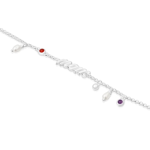 Pulsera Mom de plata, perlas cultivadas y gemas TOUS Mama