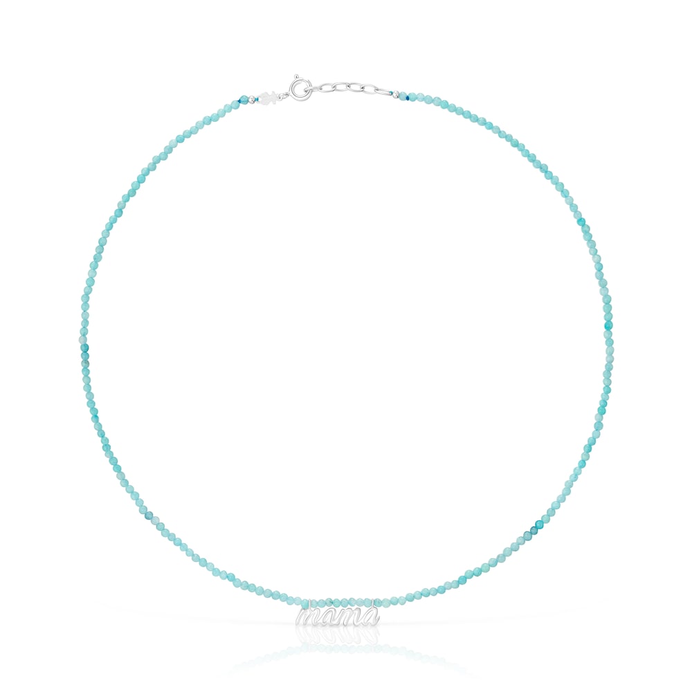 Silver and amazonite Mama Necklace TOUS Mama image number 0