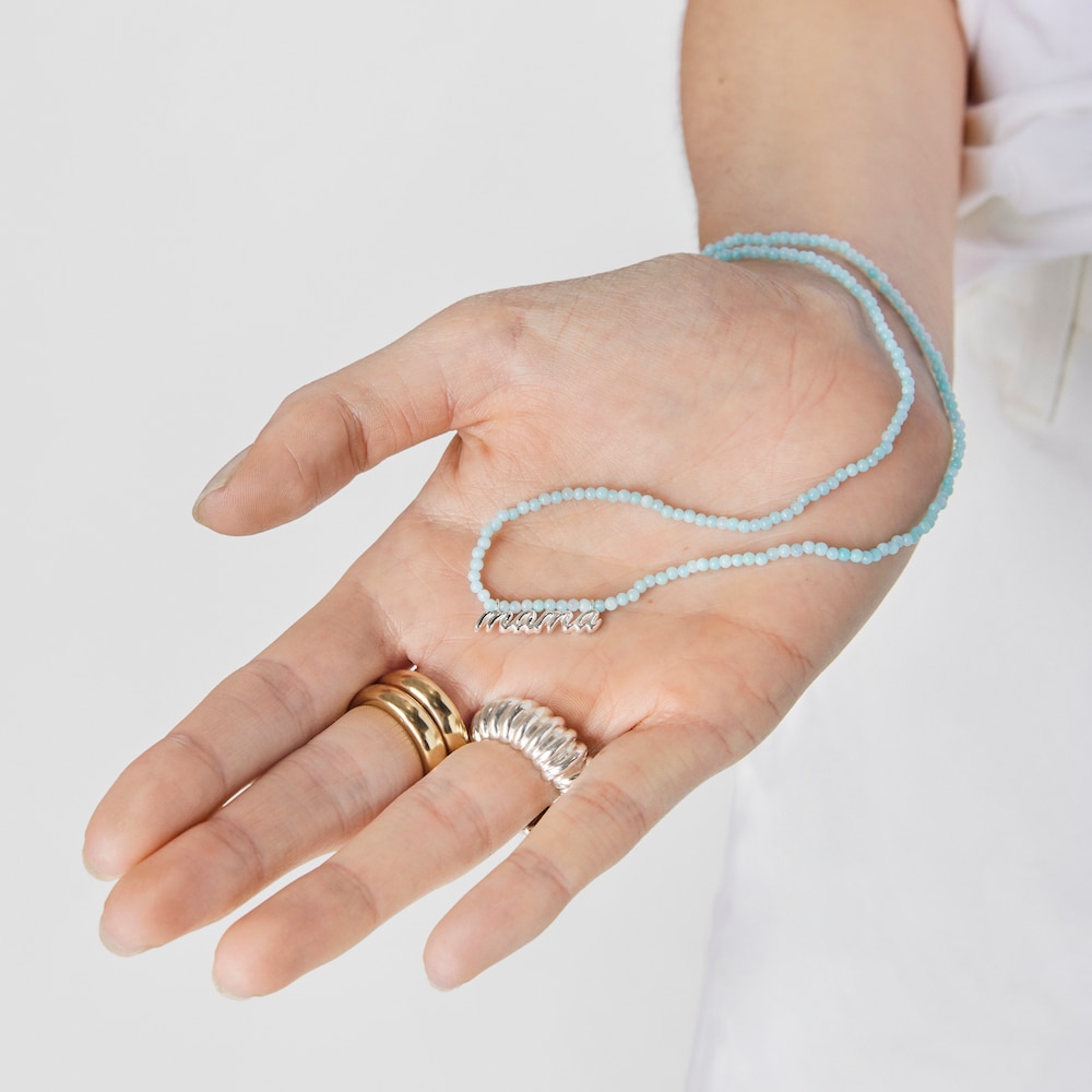 Silver and amazonite Mama Necklace TOUS Mama image number 5