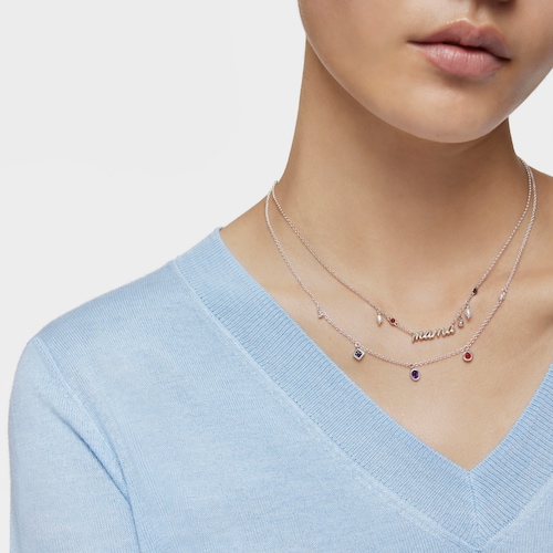 Silver Mama Necklace with cultured pearls and gemstones TOUS Mama