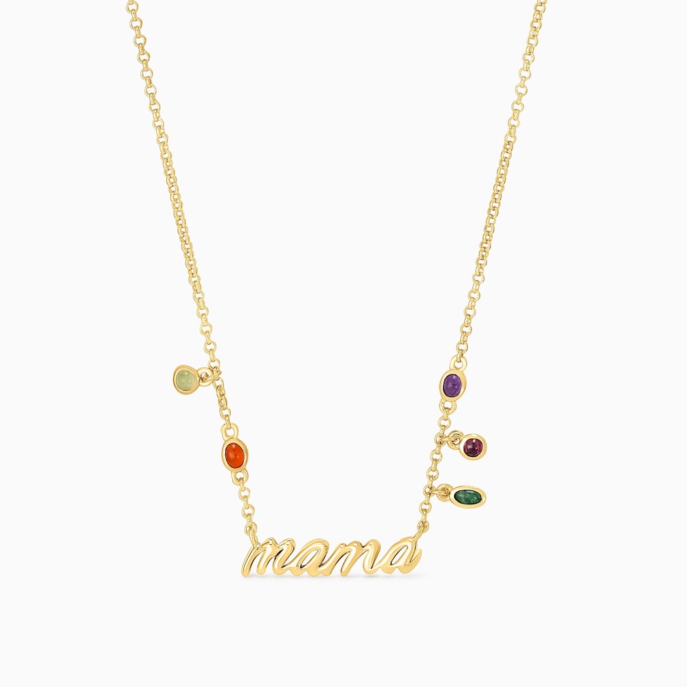 N&aacute;hrdeln&iacute;k s n&aacute;pisom Mama z pozl&aacute;ten&eacute;ho striebra s drahokamami TOUS Mama