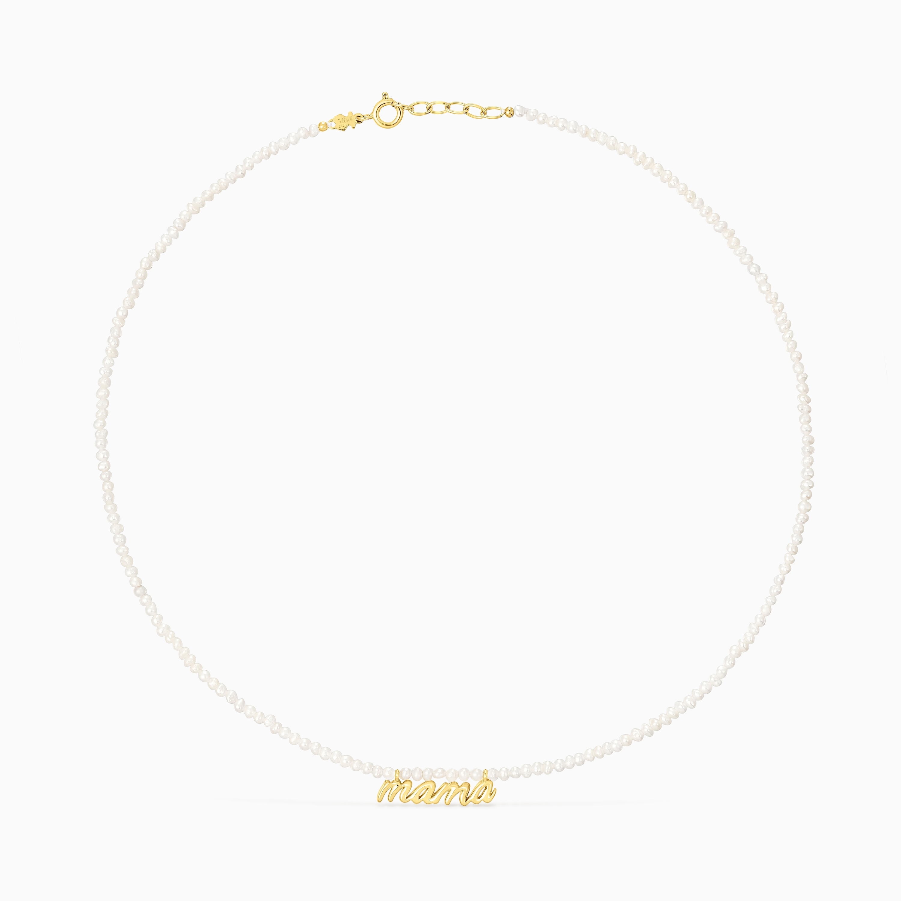 Silver vermeil Mama Necklace with cultured pearls TOUS Mama