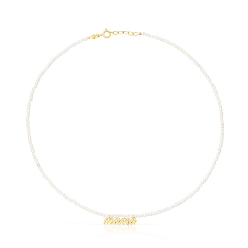 Silver vermeil Mama Necklace with cultured pearls TOUS Mama