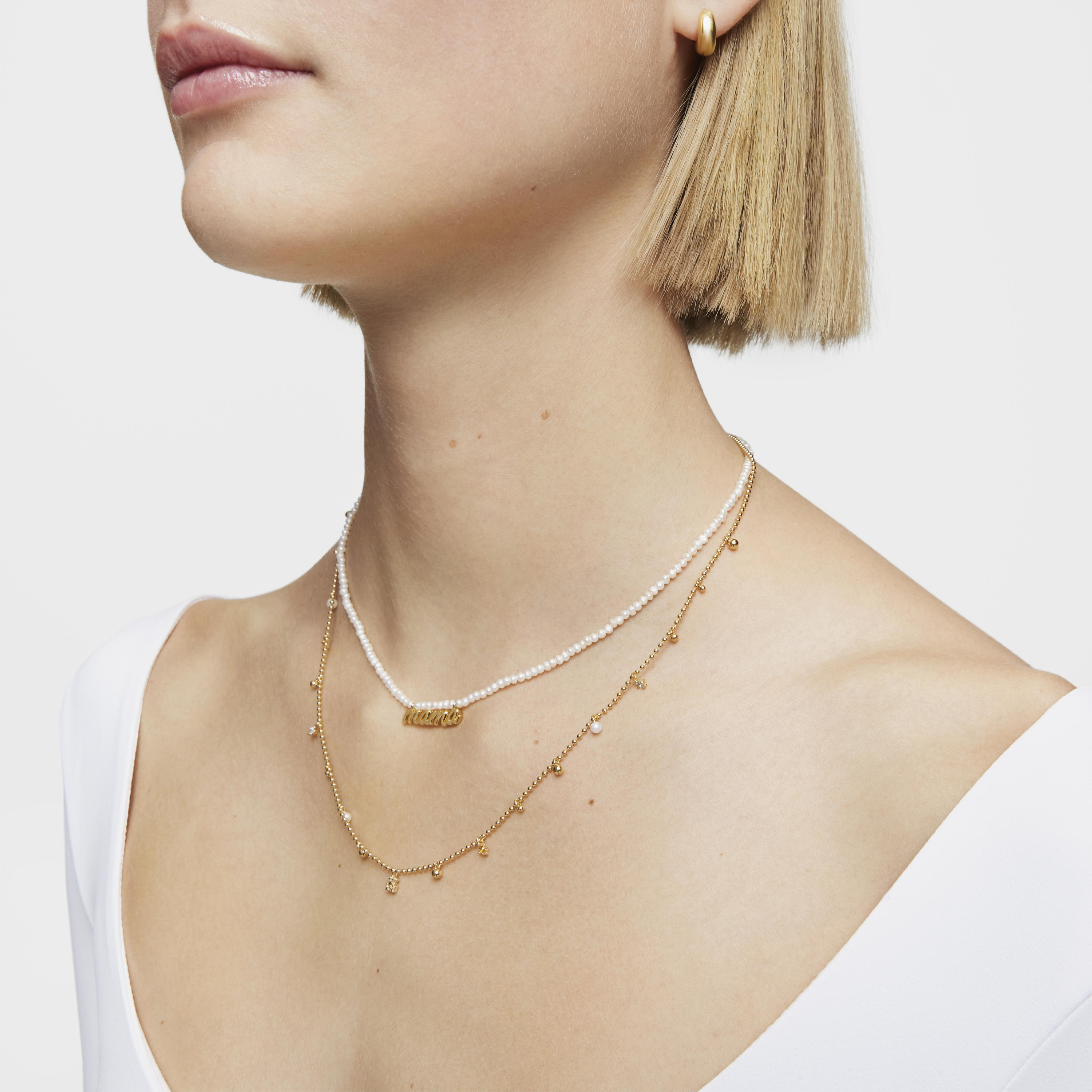 Silver vermeil Mama Necklace with cultured pearls TOUS Mama