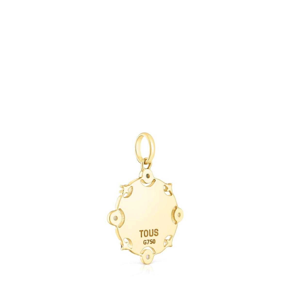 Gold TOUS Mama medallion Pendant with diamonds and opal