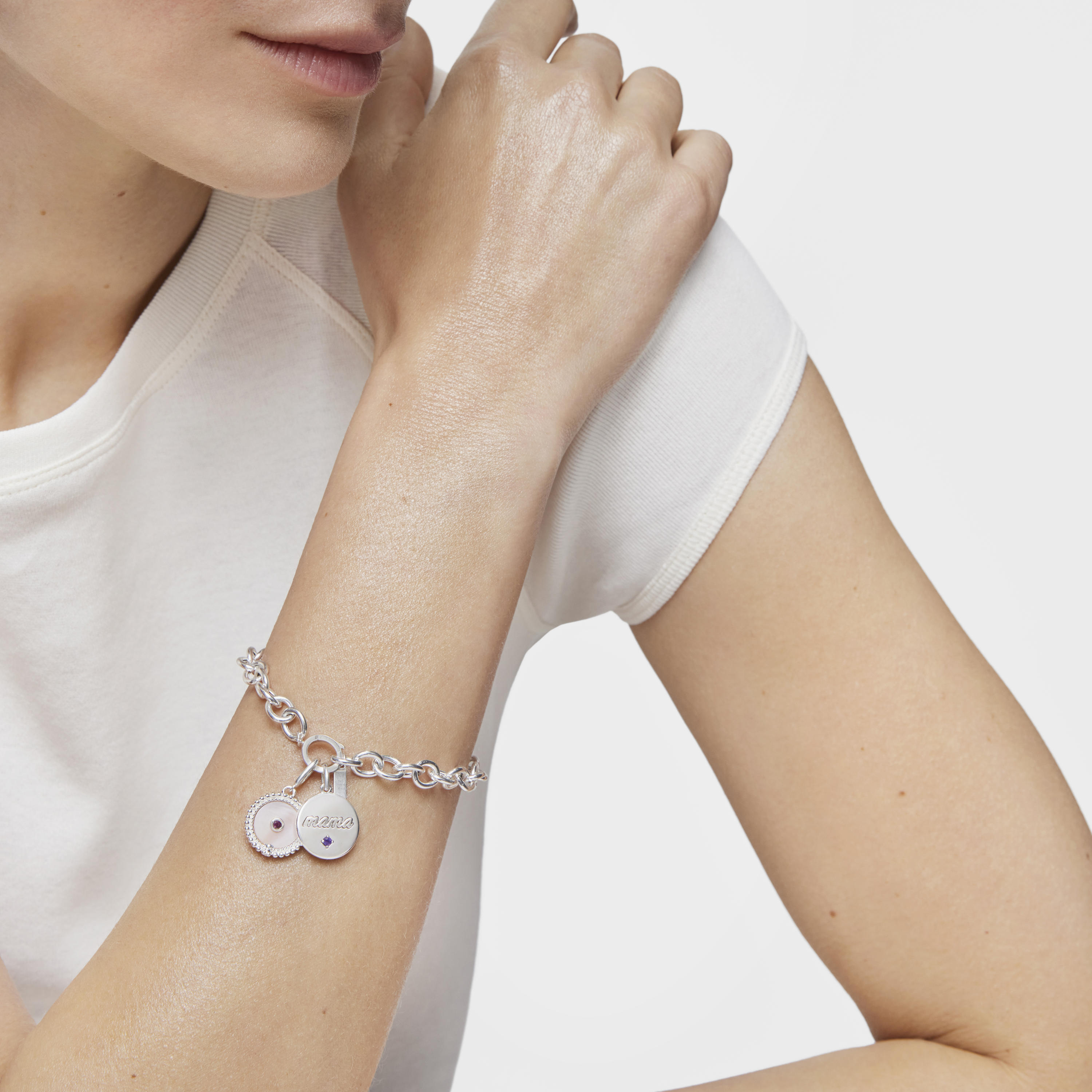 Silver Mama Medallion pendant with amethyst TOUS Mama