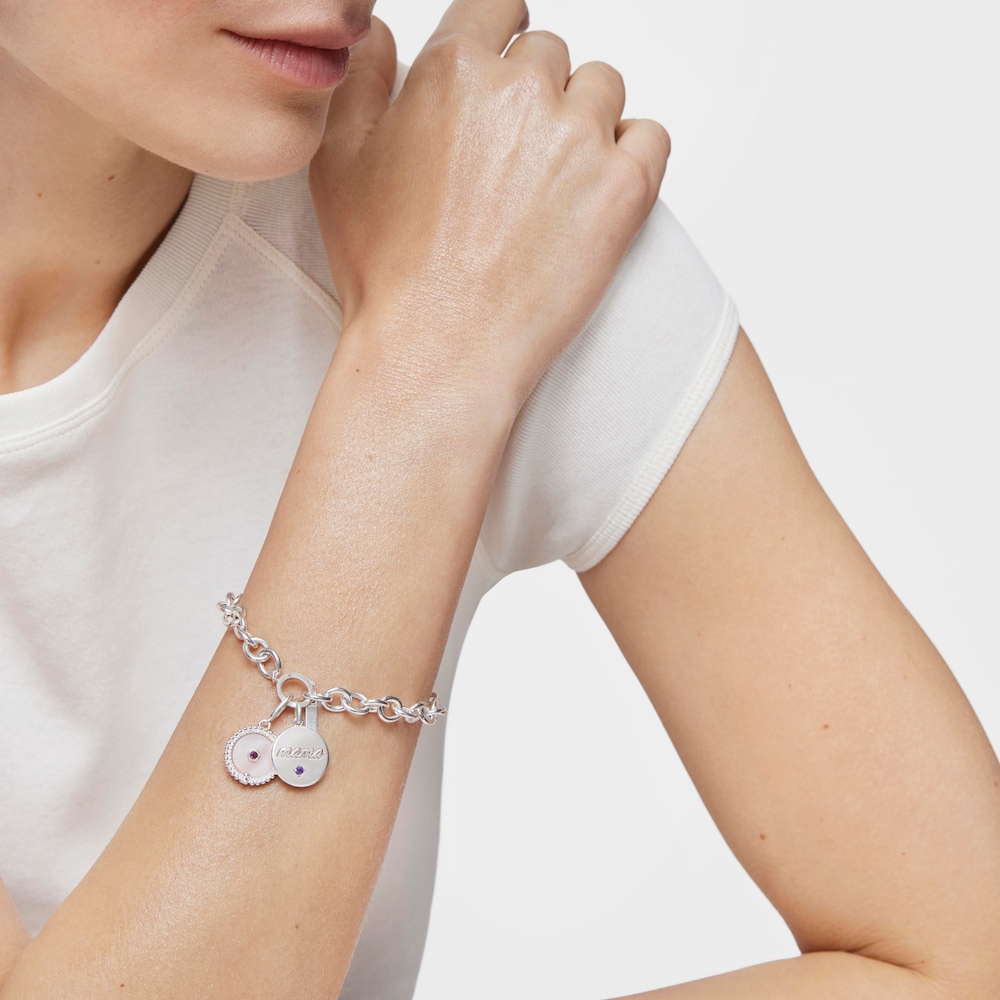 Colgante medalla Mama de plata y amatista TOUS Mama