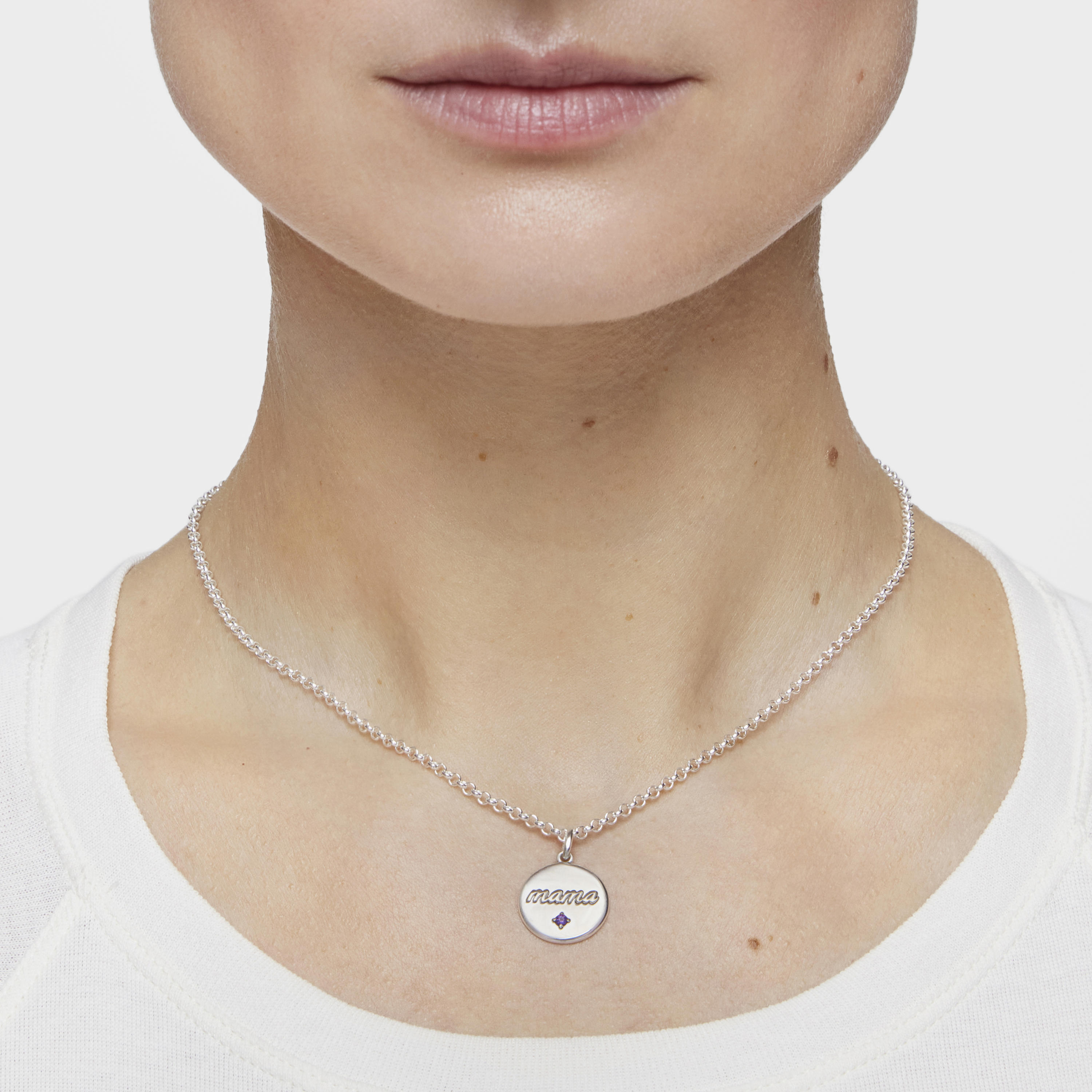 Silver Mama Medallion pendant with amethyst TOUS Mama