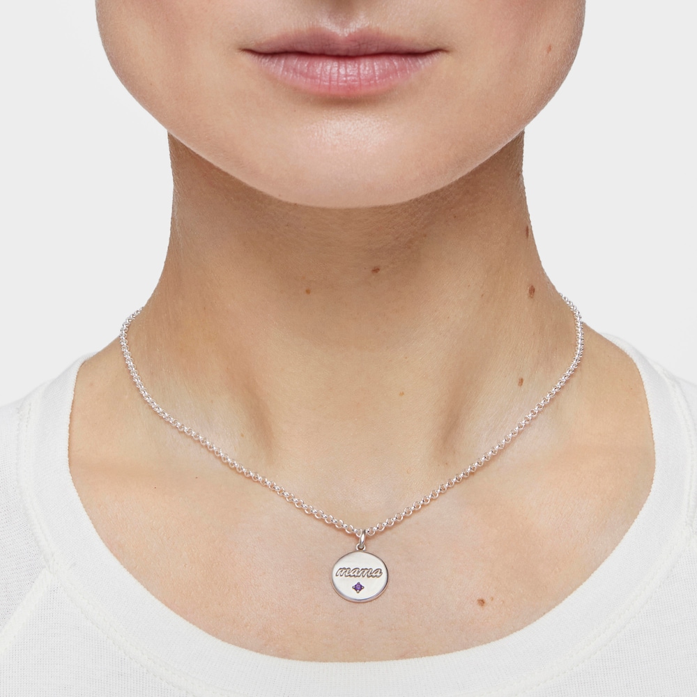 Colgante medalla Mama de plata y amatista TOUS Mama