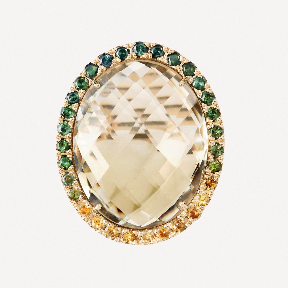 Sortija de oro con turmalina y cuarzo TOUS ATELIER