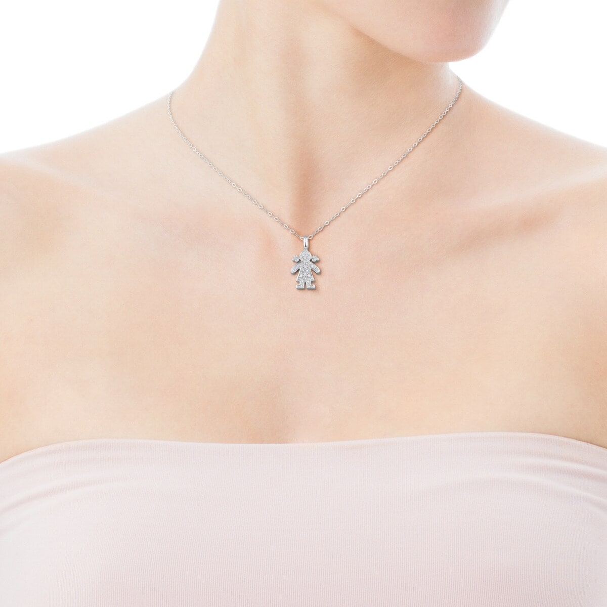 White Gold TOUS Sweet Diamond Pendant with Diamond