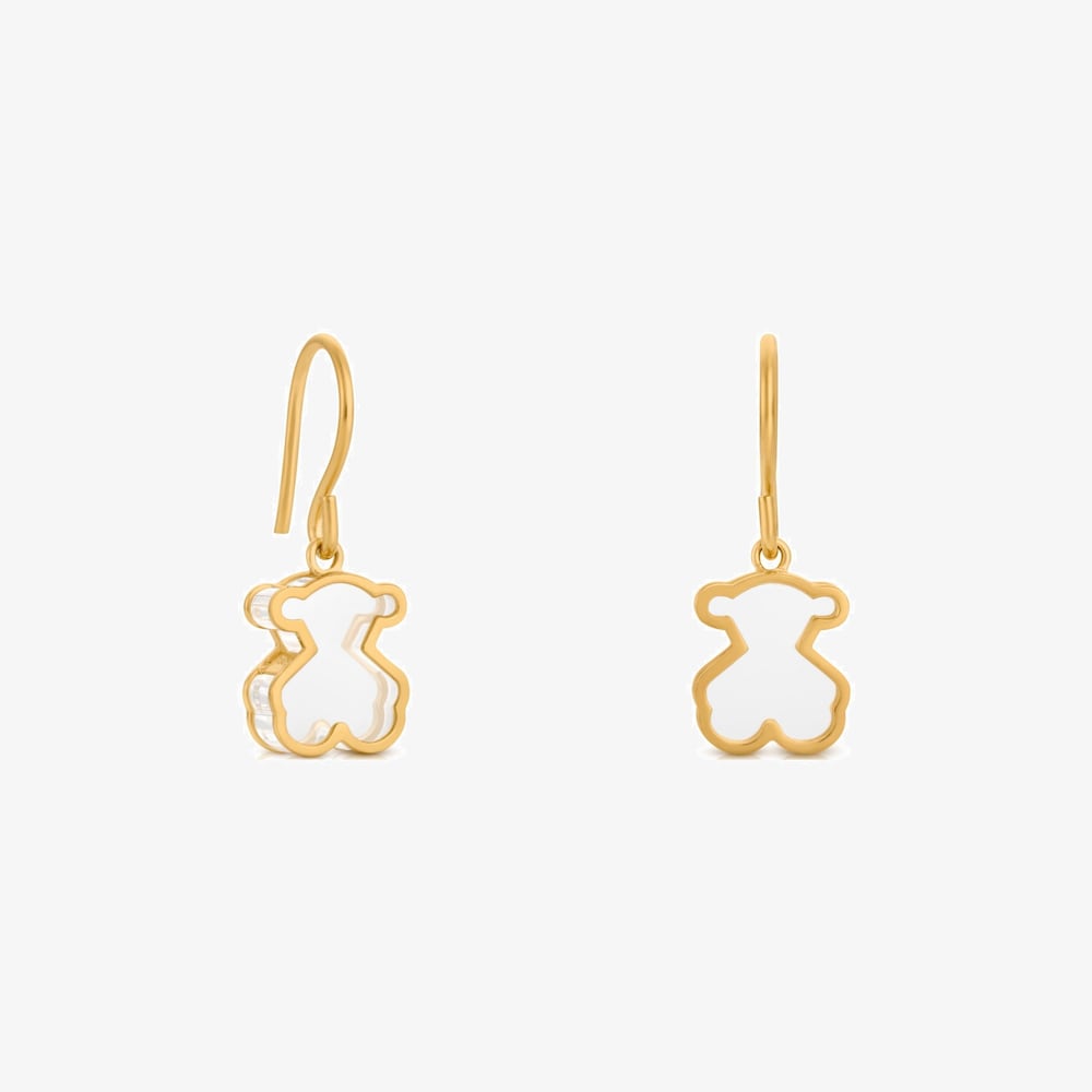 Pendientes con ba&ntilde;o de oro 18 kt sobre plata Galaxy